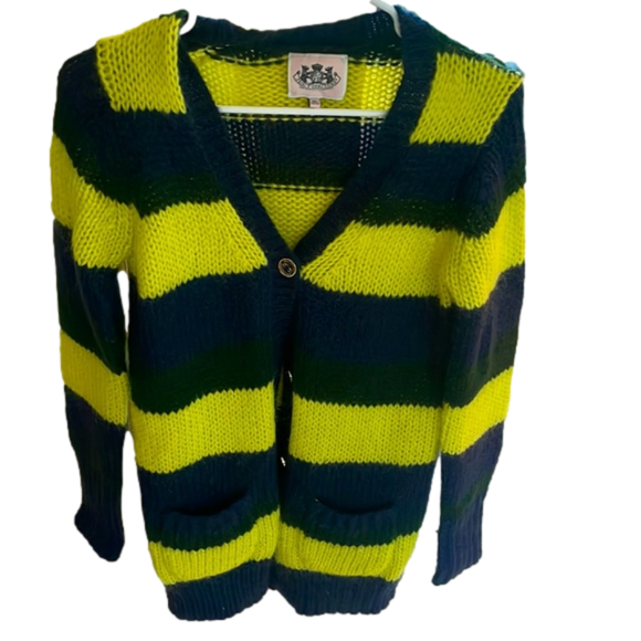 Juicy Couture Other - 🌿Girls Juicy Couture Navy, Hunter Green, Yellow cardigan sweater, size 14🌿